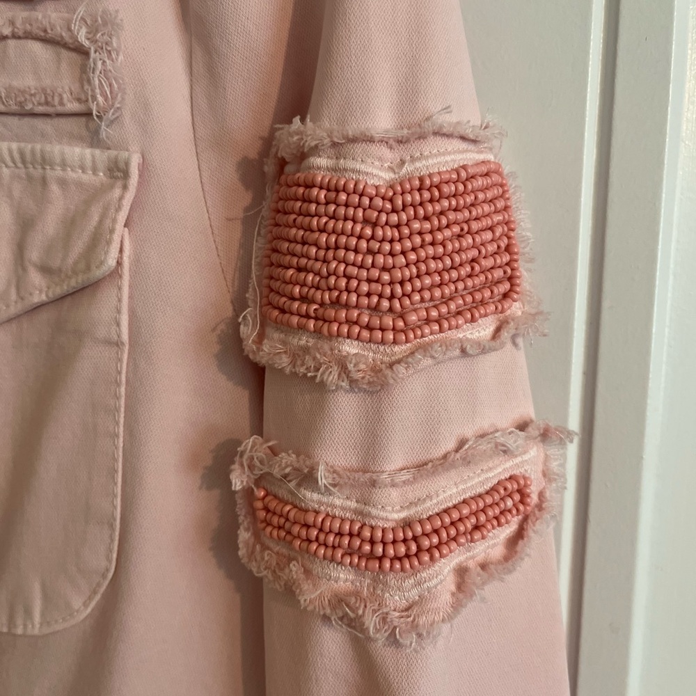 Marc Aurel ‘Who Run The World? Girls.’ pink lightweight blazer jacket - Picture 9 of 16